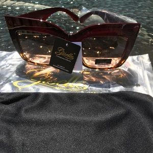 Over sized Giselle glasses brown, leopard bottom